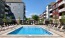 a swimming pool in a courtyard